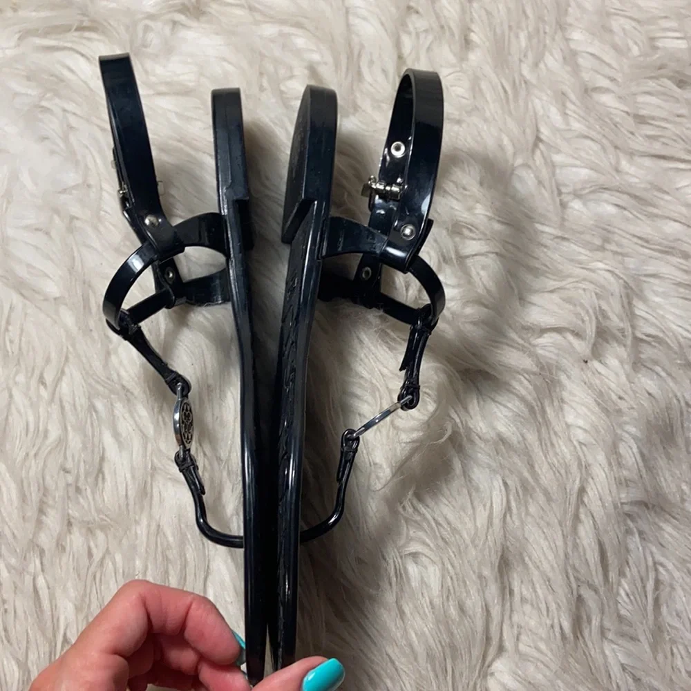 Coach Pansy Black Jelly Sandals Size 9B
